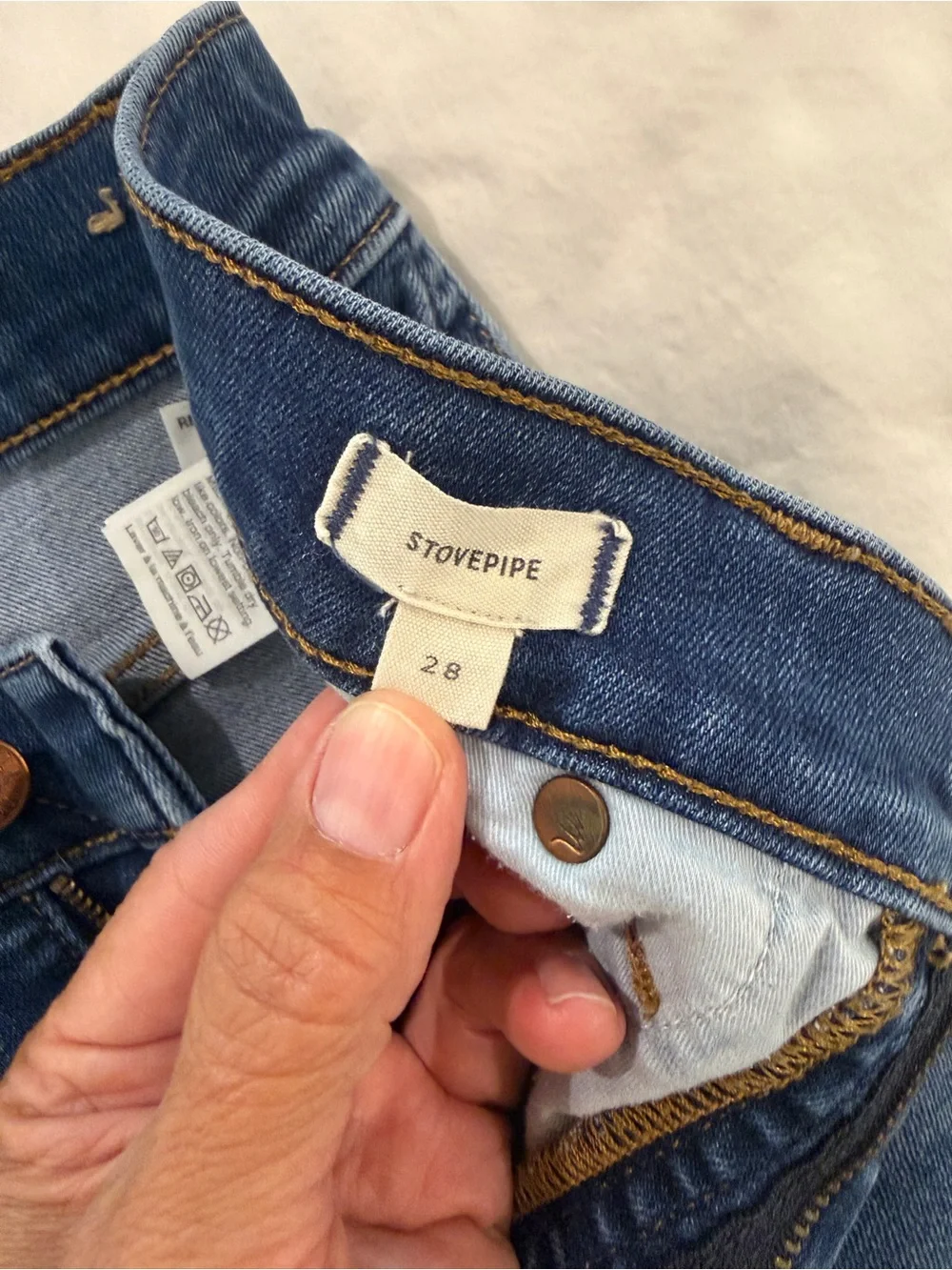 Madewell Washed Blue Ankle Crop Straight Jeans